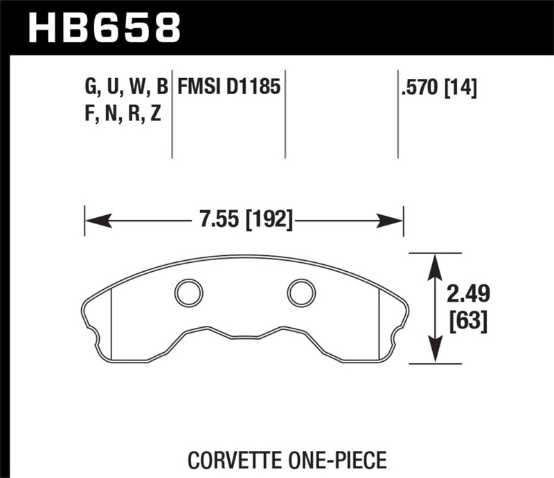 Chevrolet Corvette Brake Pads - Front - Hawk Performance - ER-1 - `10-`13